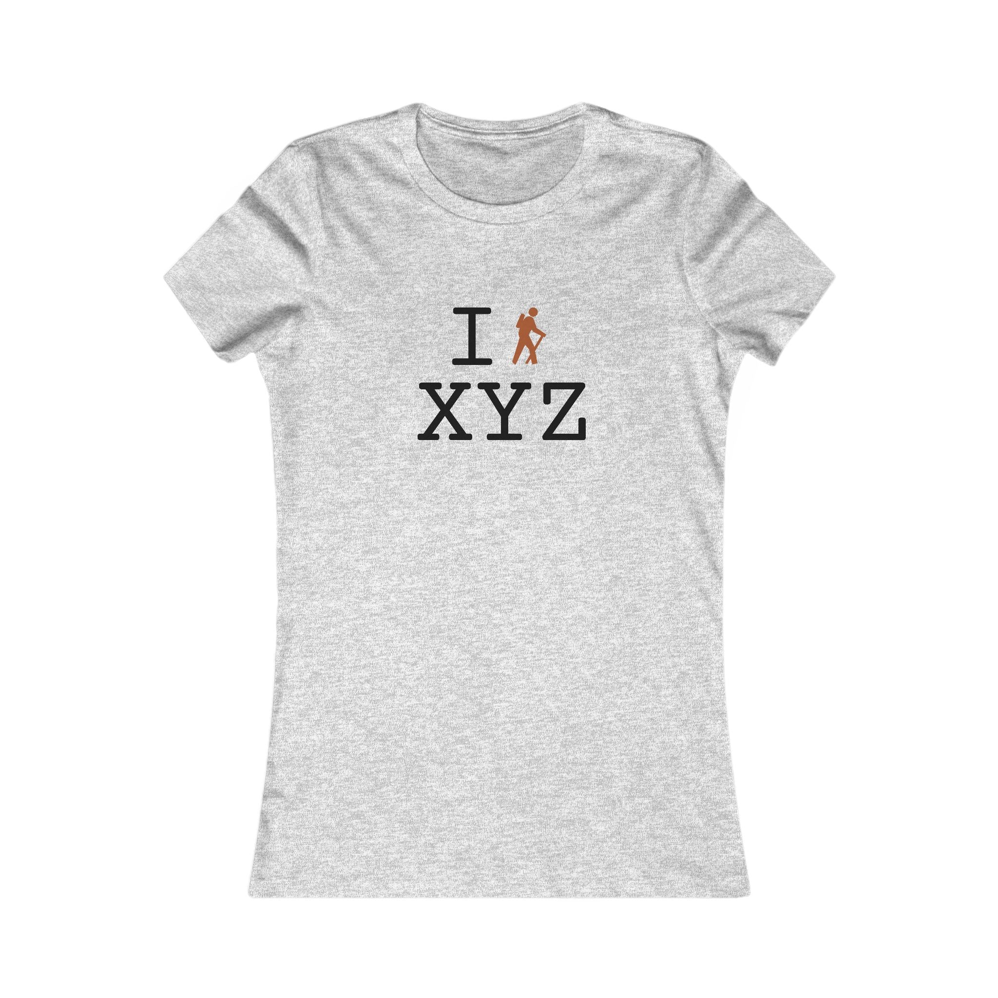 "I Hike ___" women's T, autumn hiker