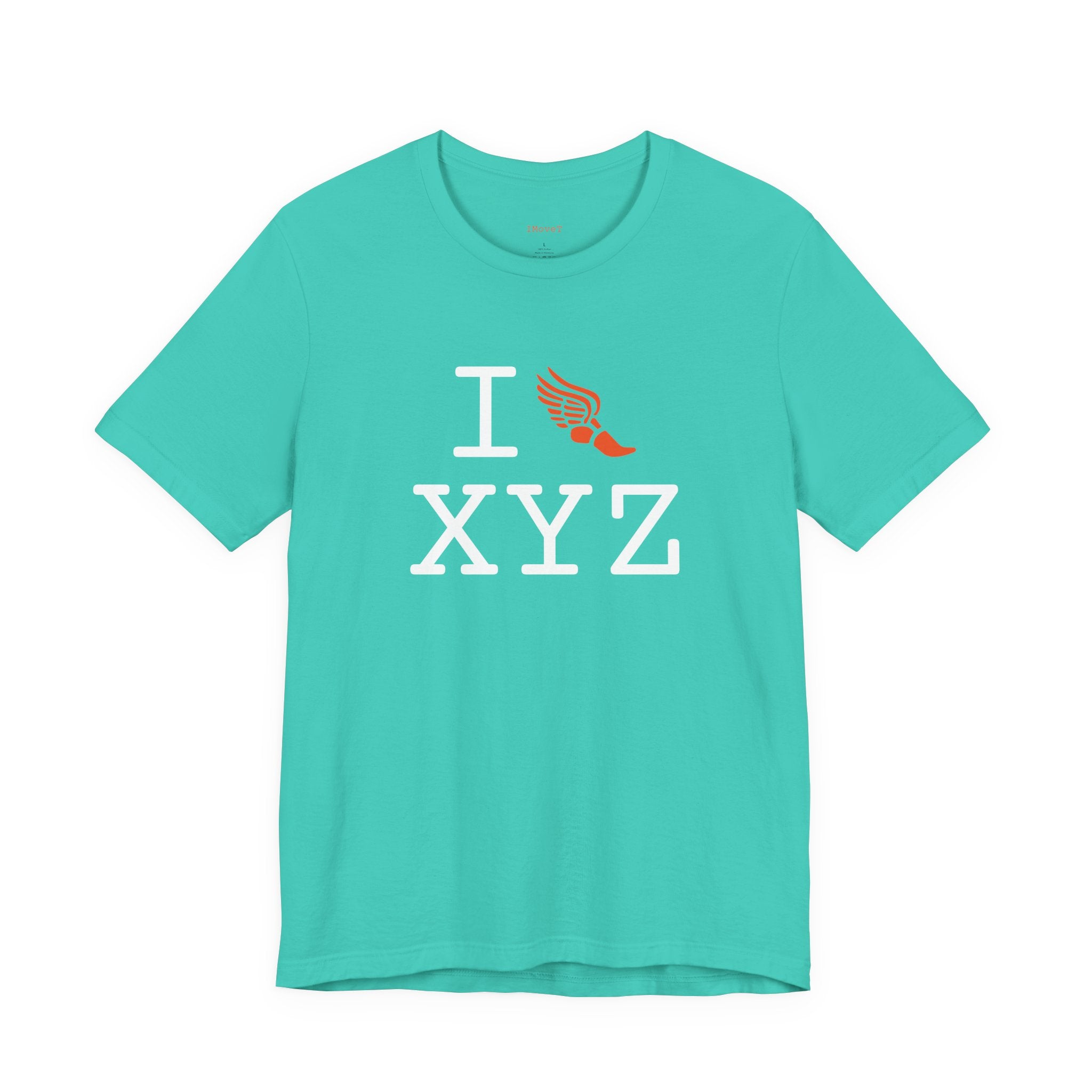 I Run ___ unisex T, orange logo