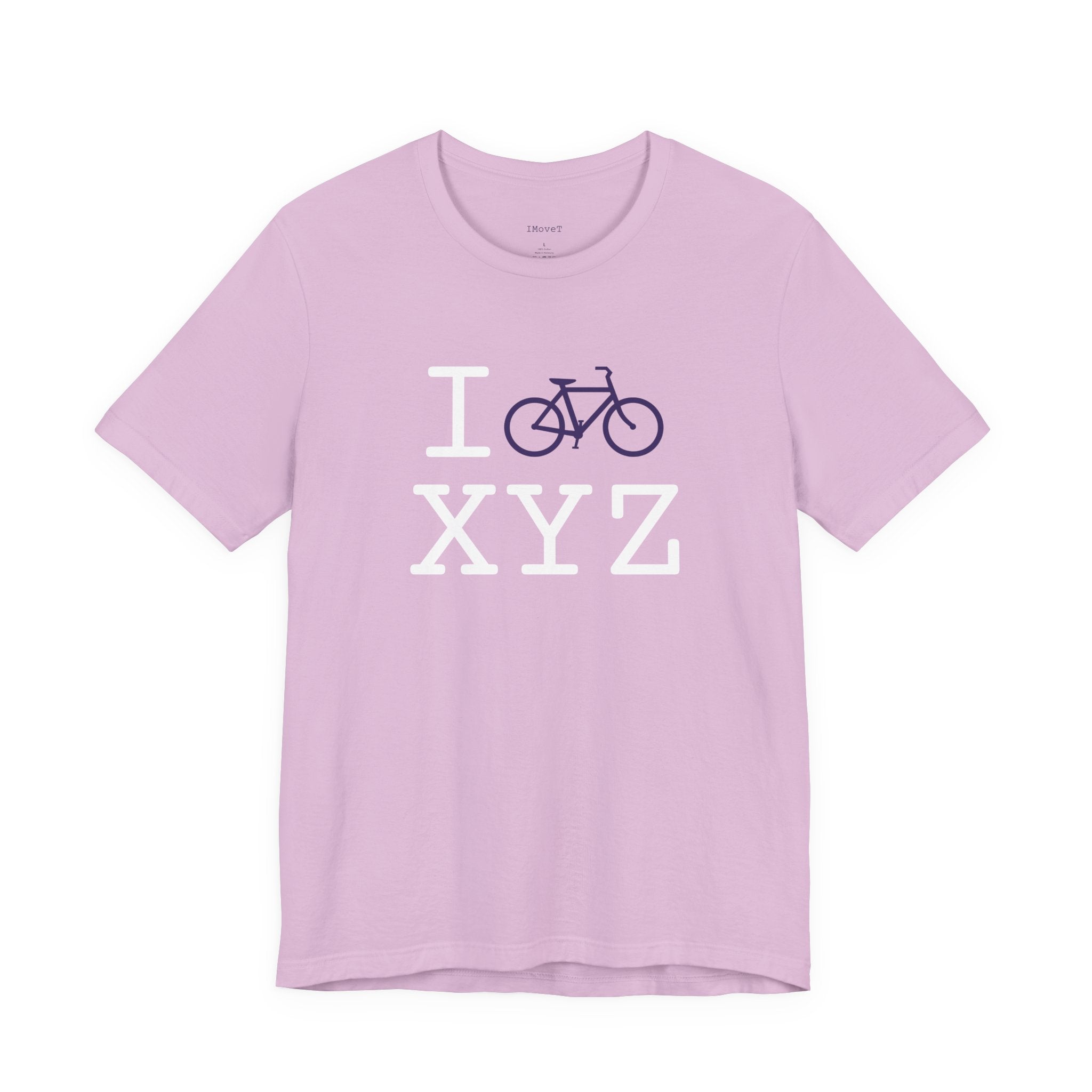 I Bike ___ unisex T, purple bike