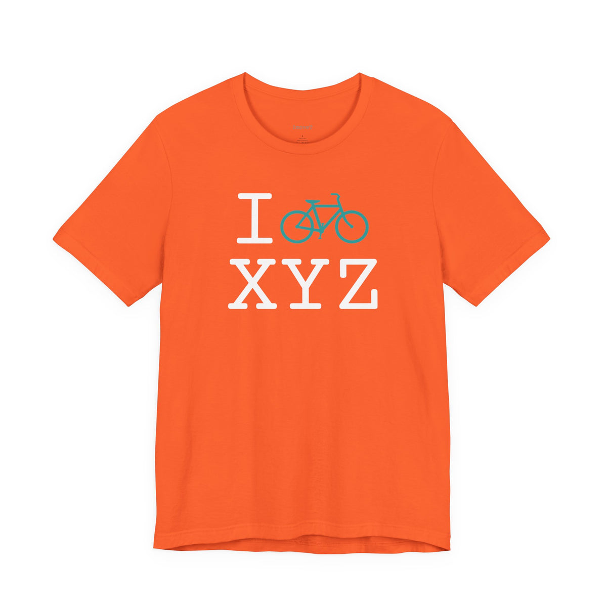 I Bike unisex T, teal bike