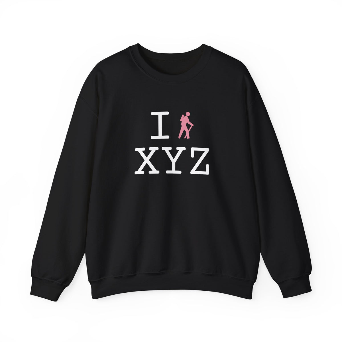 I Hike sweatshirt, pink hiker