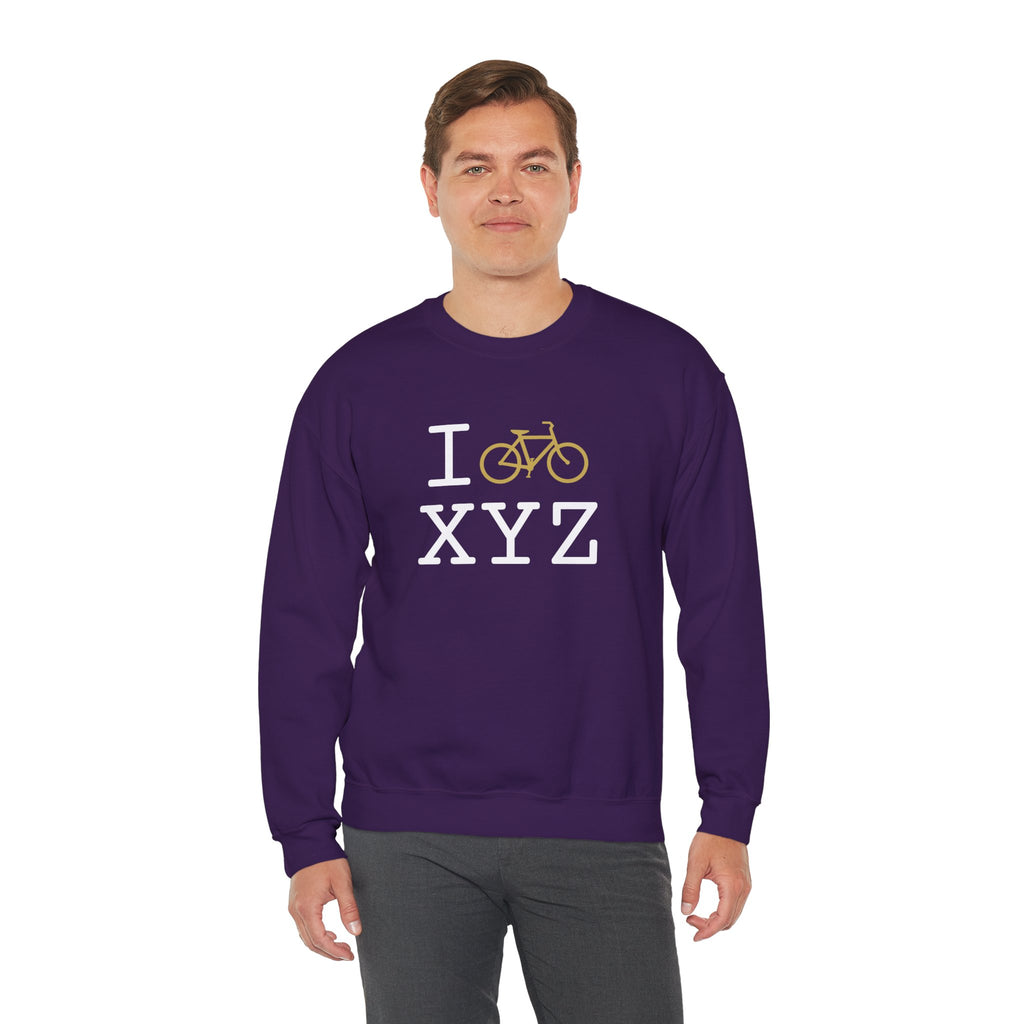 I Bike sweatshirt, gold bike