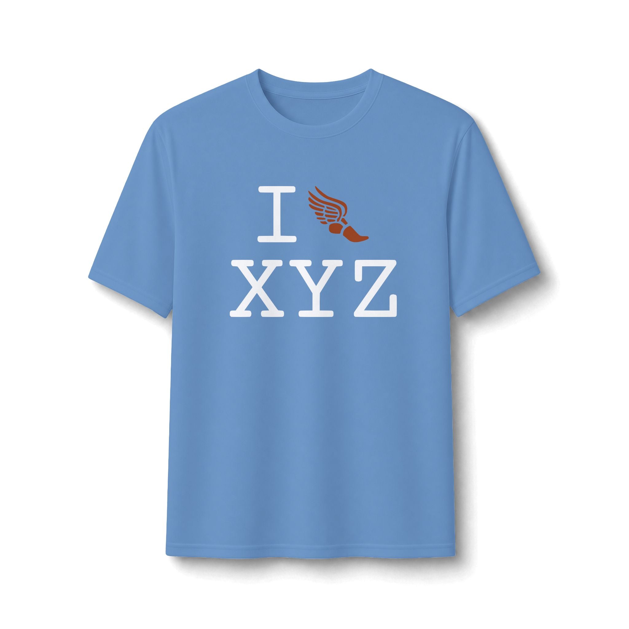 I Run ___ athletic T, autumn logo