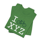 I Bike unisex T, dark green bike