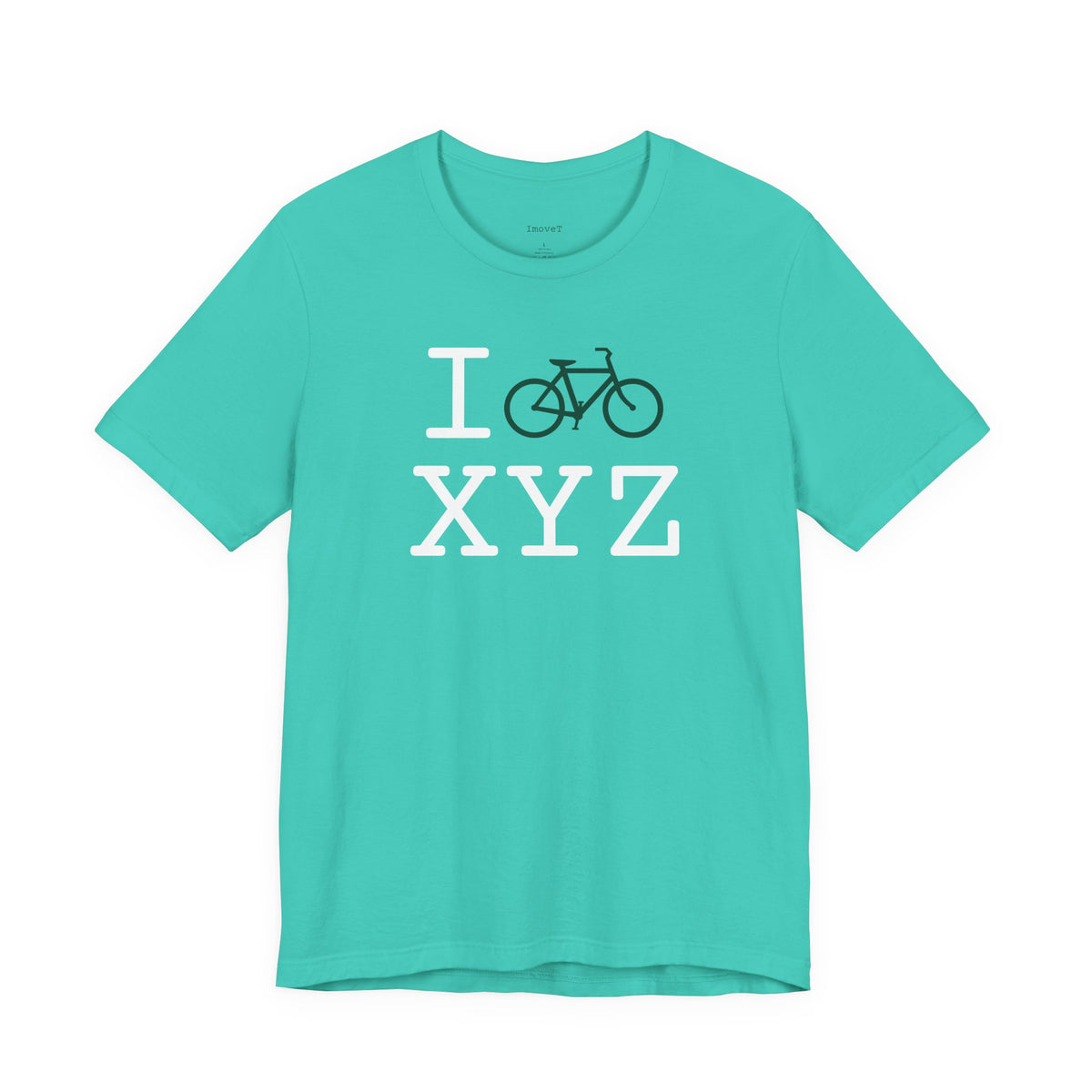 I Bike unisex T, dark green bike
