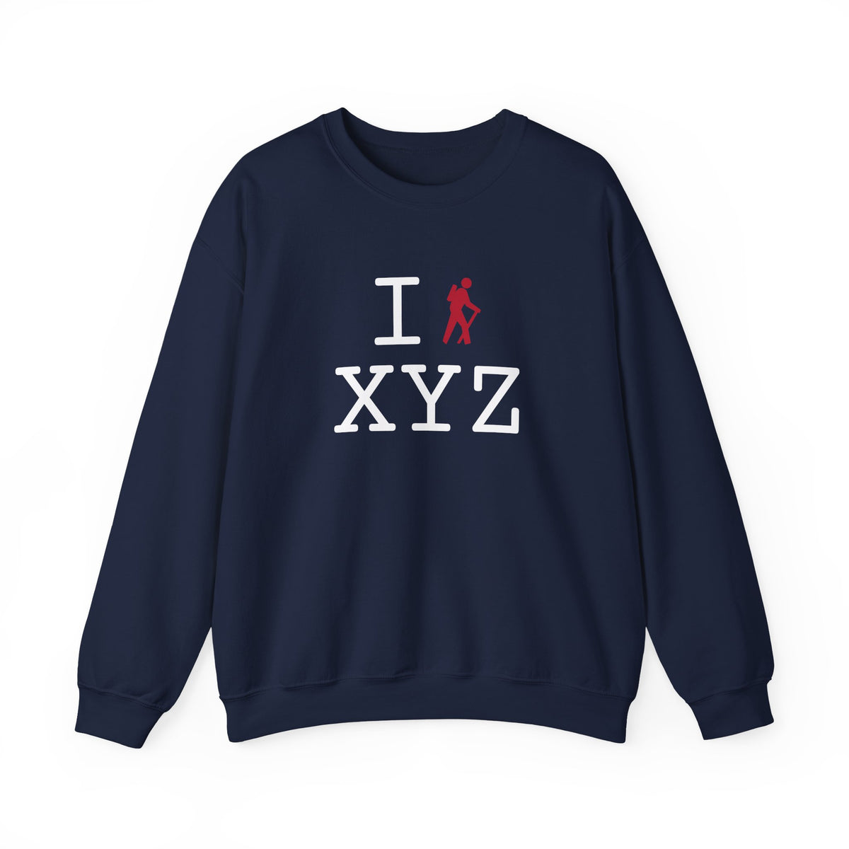 I Hike sweatshirt, red hiker