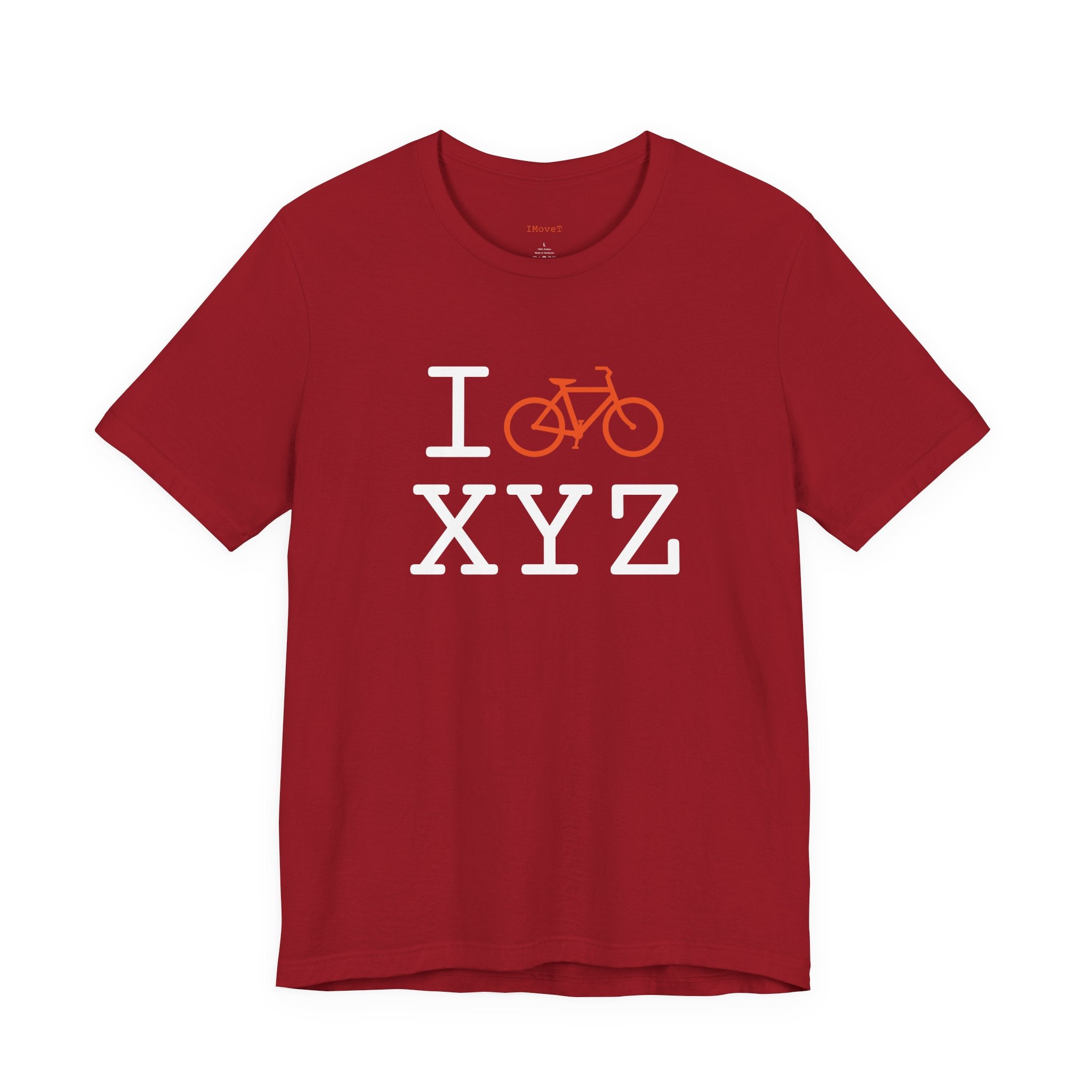 I Bike ___ unisex T, orange bike