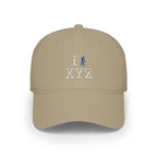 I Hike baseball cap, blue hiker