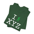 I Hike unisex T, green hiker