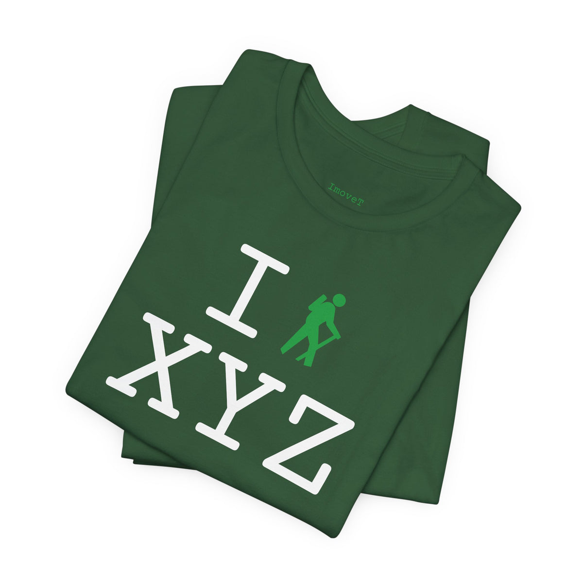 I Hike unisex T, green hiker