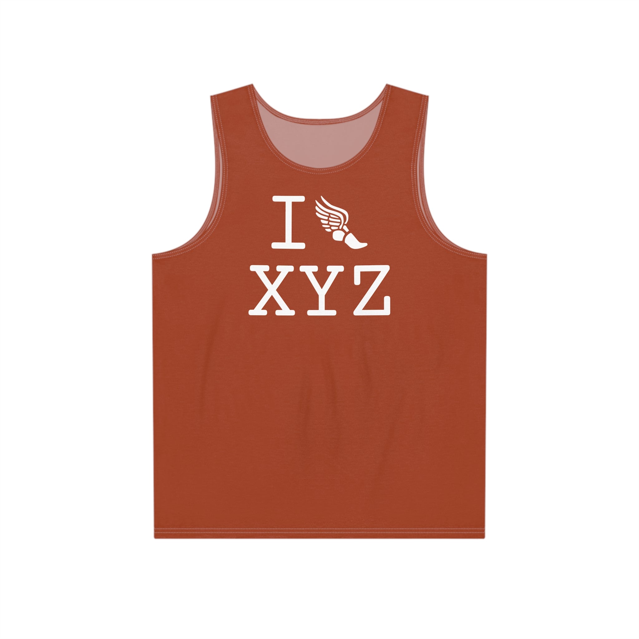 I Run men's singlet, dark orange