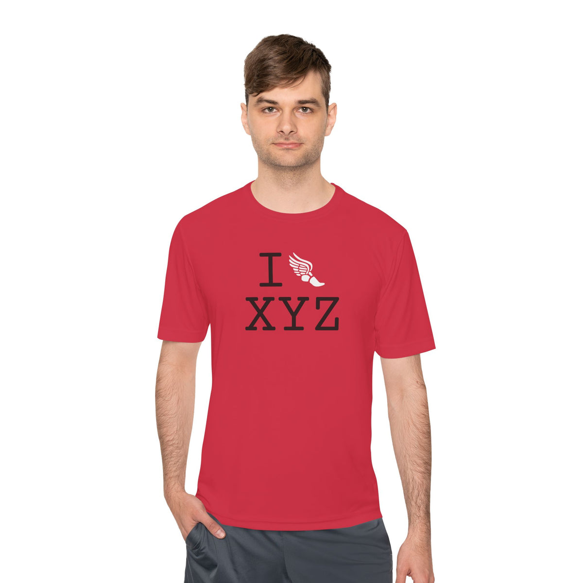 I Run athletic T, white logo