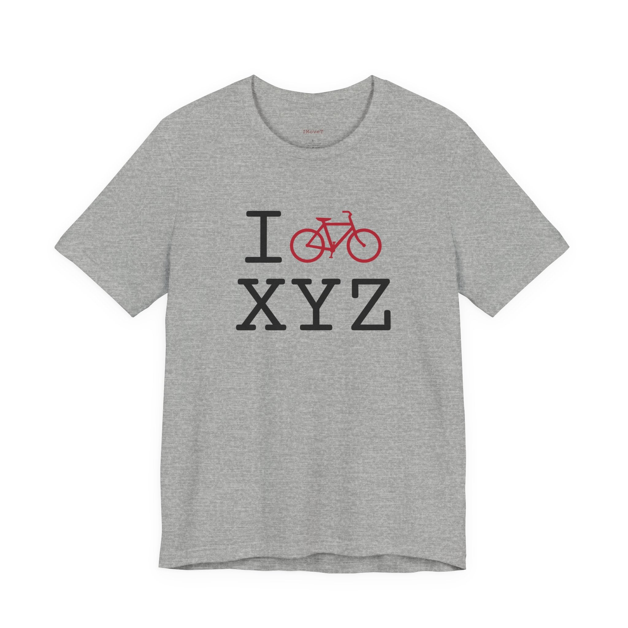 I Bike ___ unisex T, crimson bike