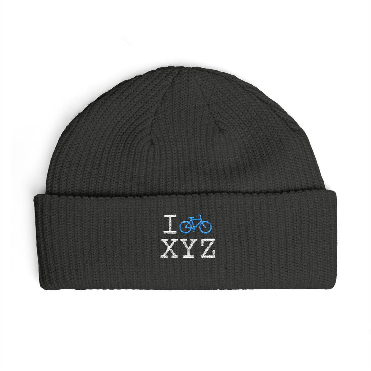I Bike beanie, light blue bike