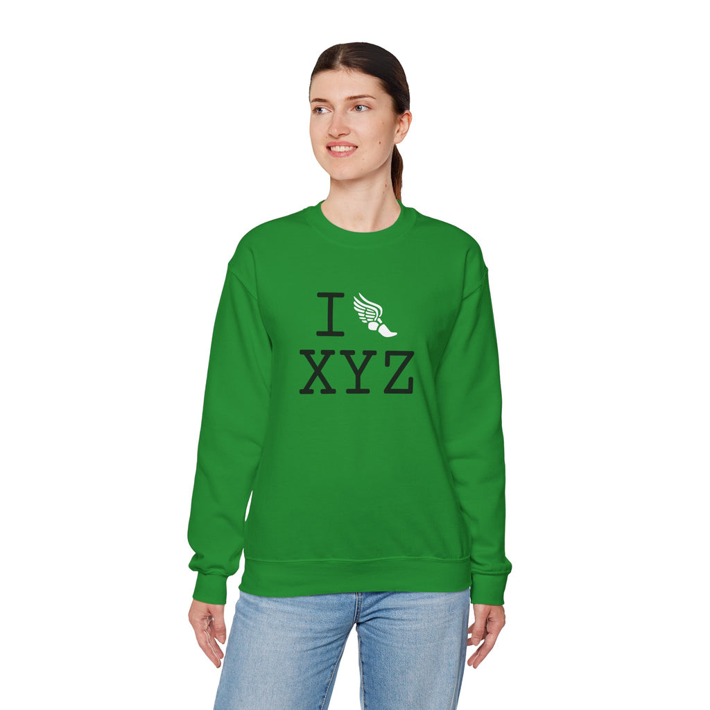 I Run sweatshirt, white logo