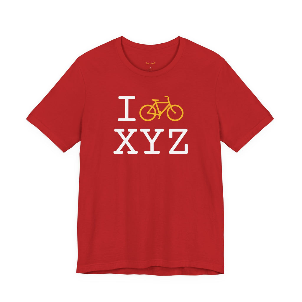 I Bike unisex T, yellow bike