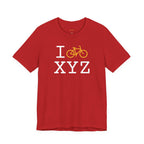 I Bike unisex T, yellow bike