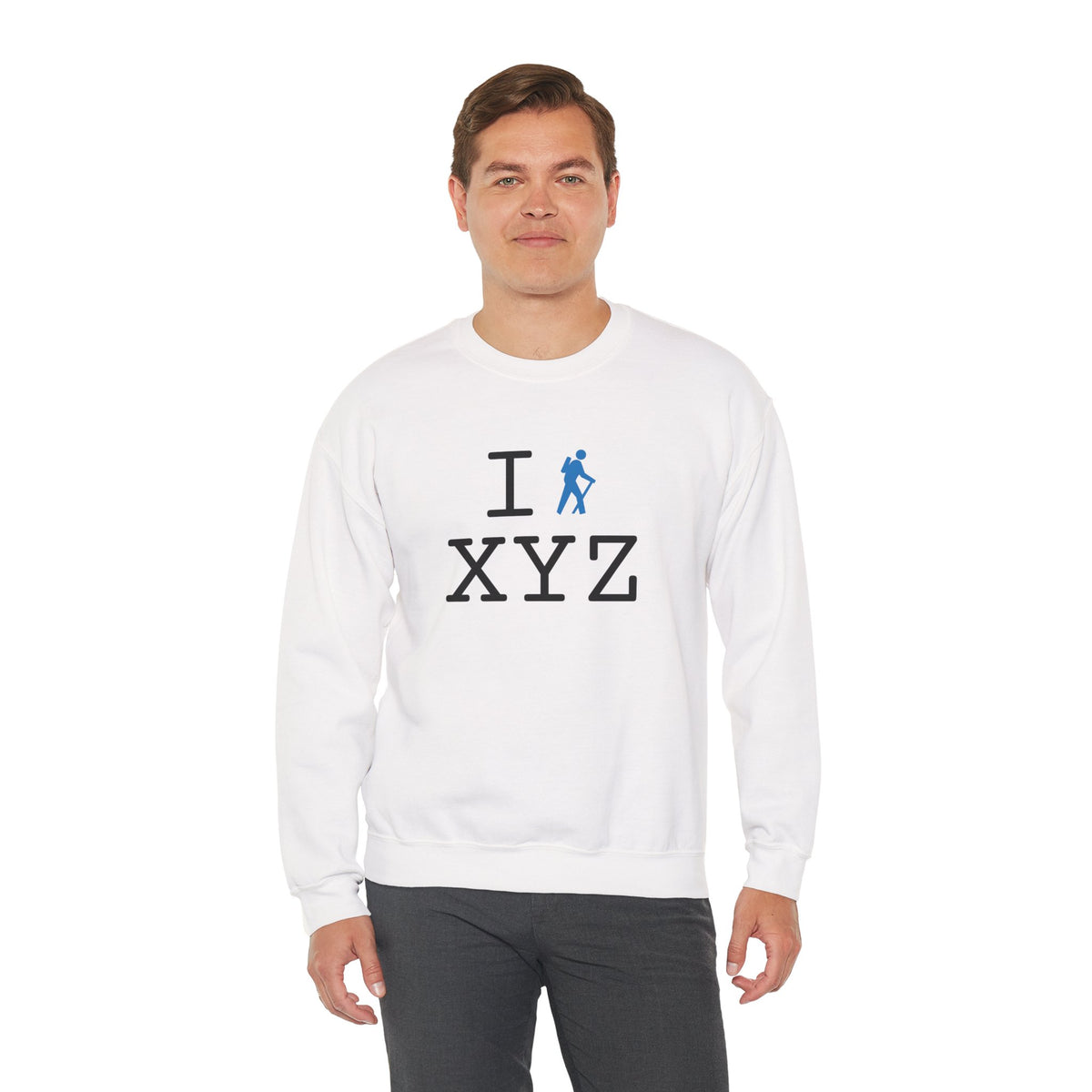 I Hike sweatshirt, light blue hiker