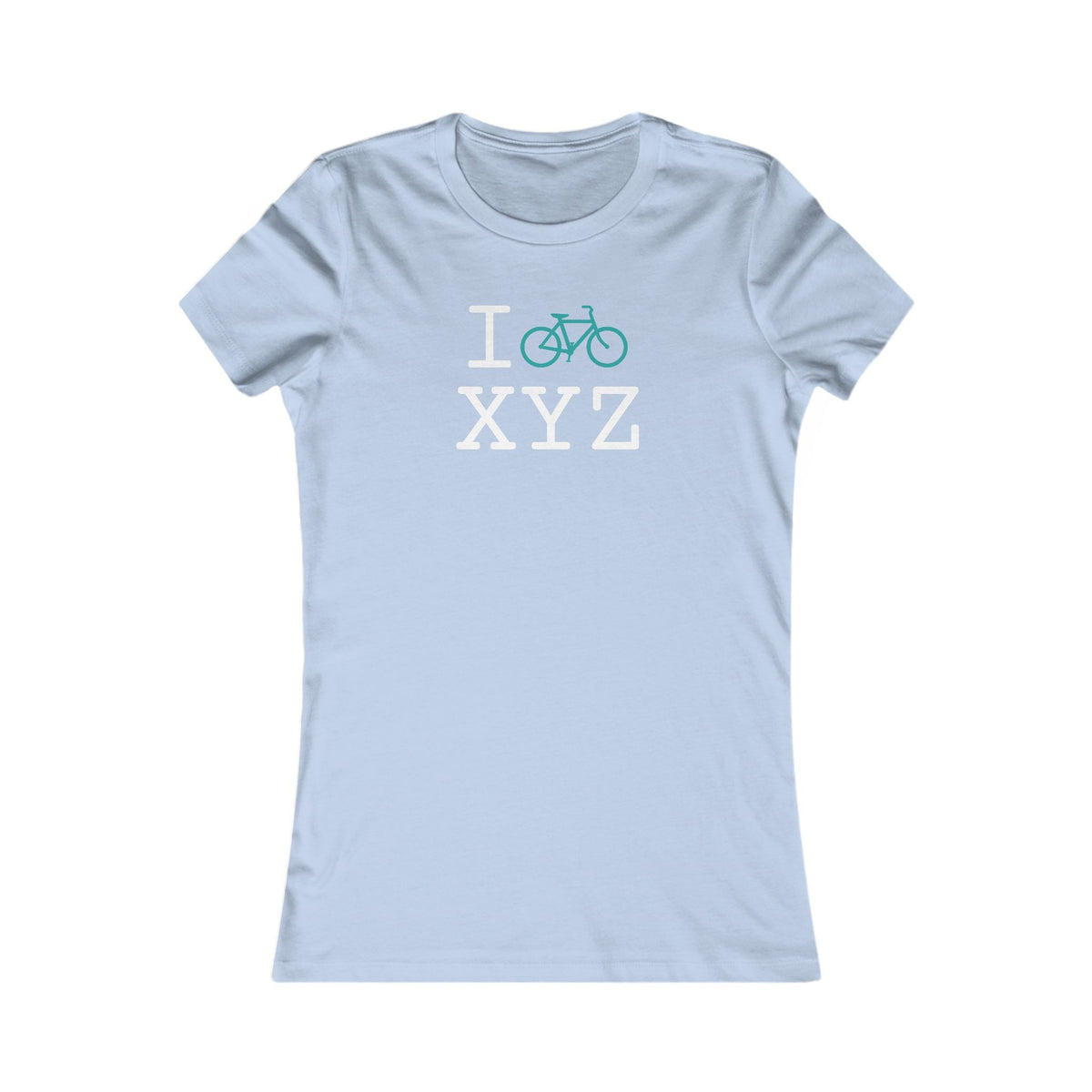 I Bike women's T, teal bike