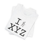 I Hike unisex T, grey hiker
