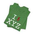 I Hike unisex T, crimson hiker