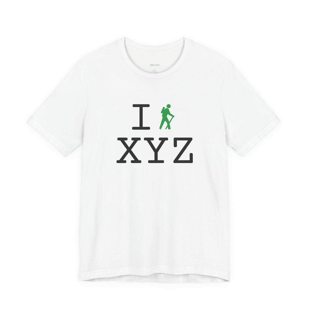 I Hike ___ unisex T, green hiker