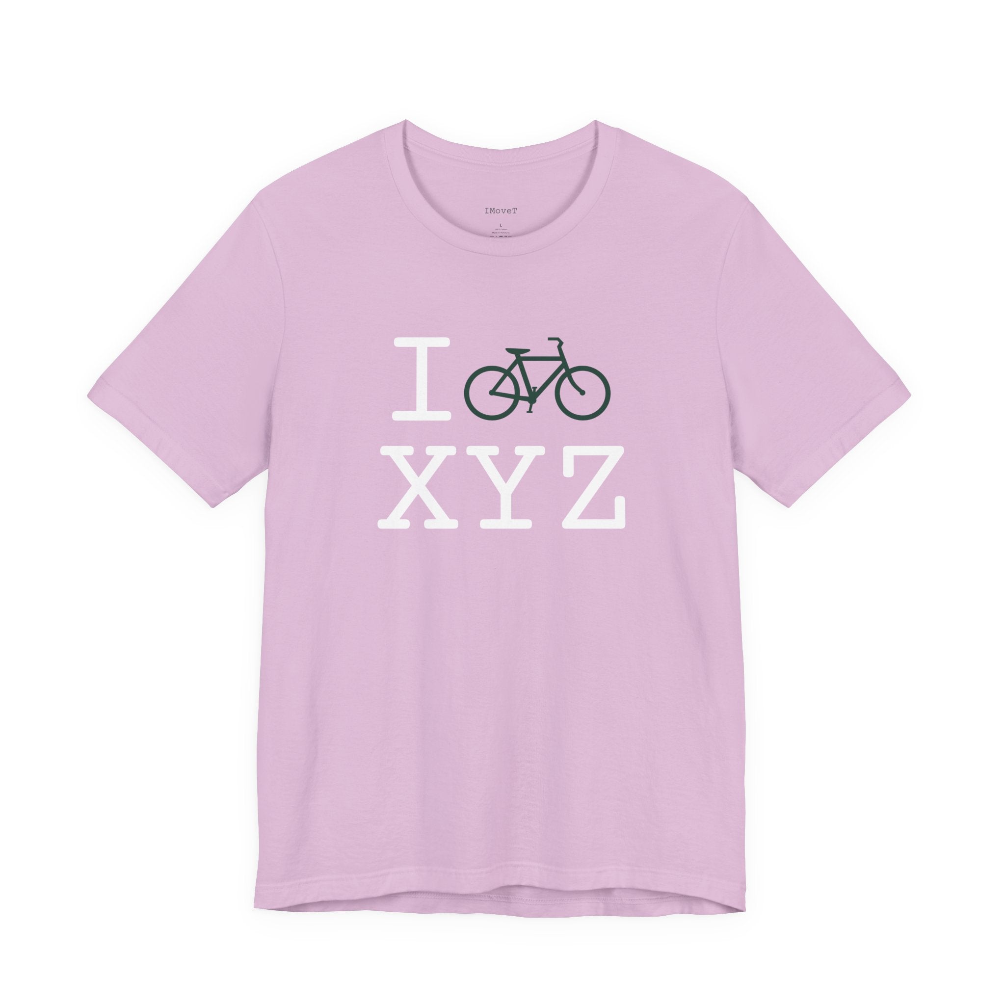 I Bike ___ unisex T, dark green bike
