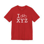 I Bike unisex T, pink bike