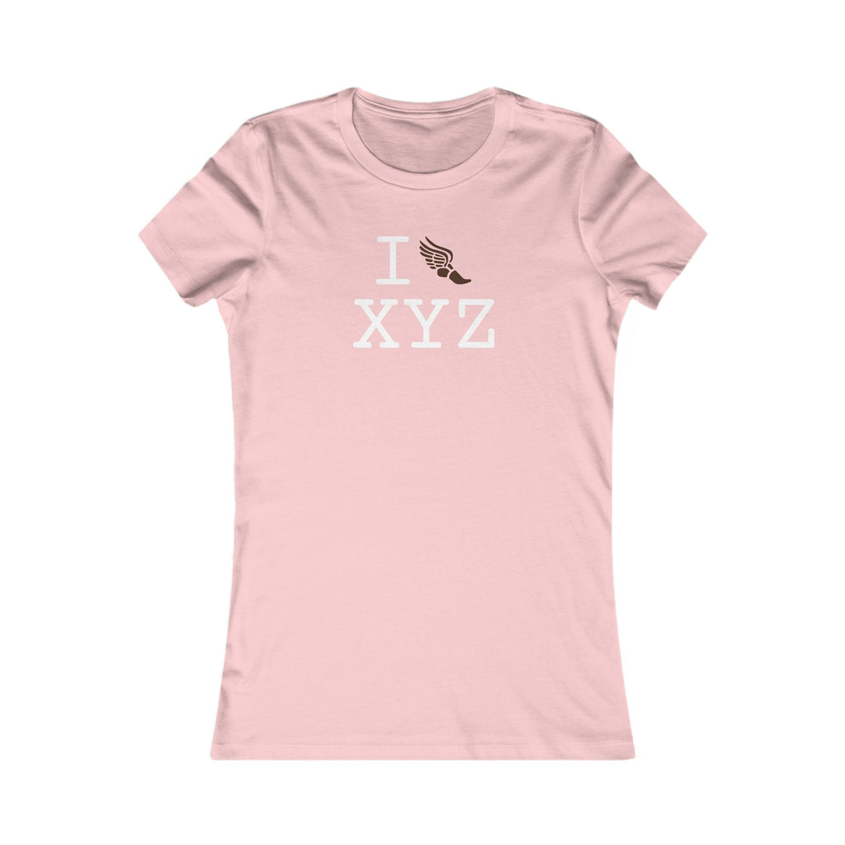 I Run women's T, brown logo