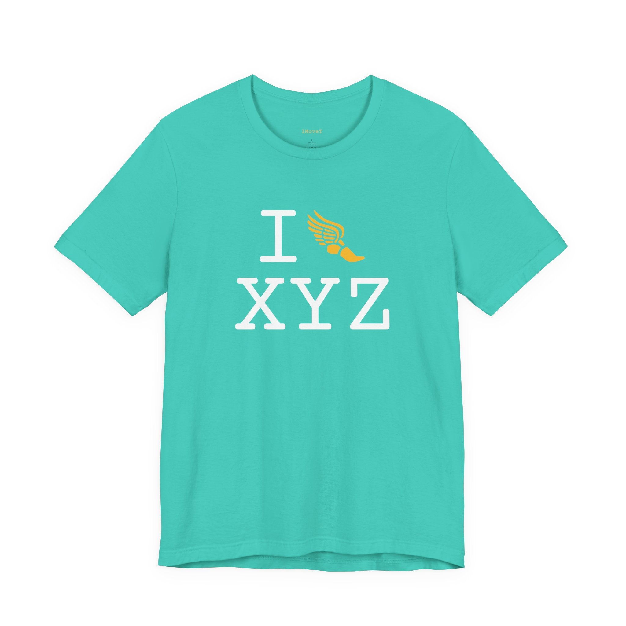 I Run ___ unisex T, yellow logo