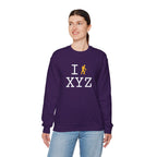 I Hike sweatshirt, yellow hiker
