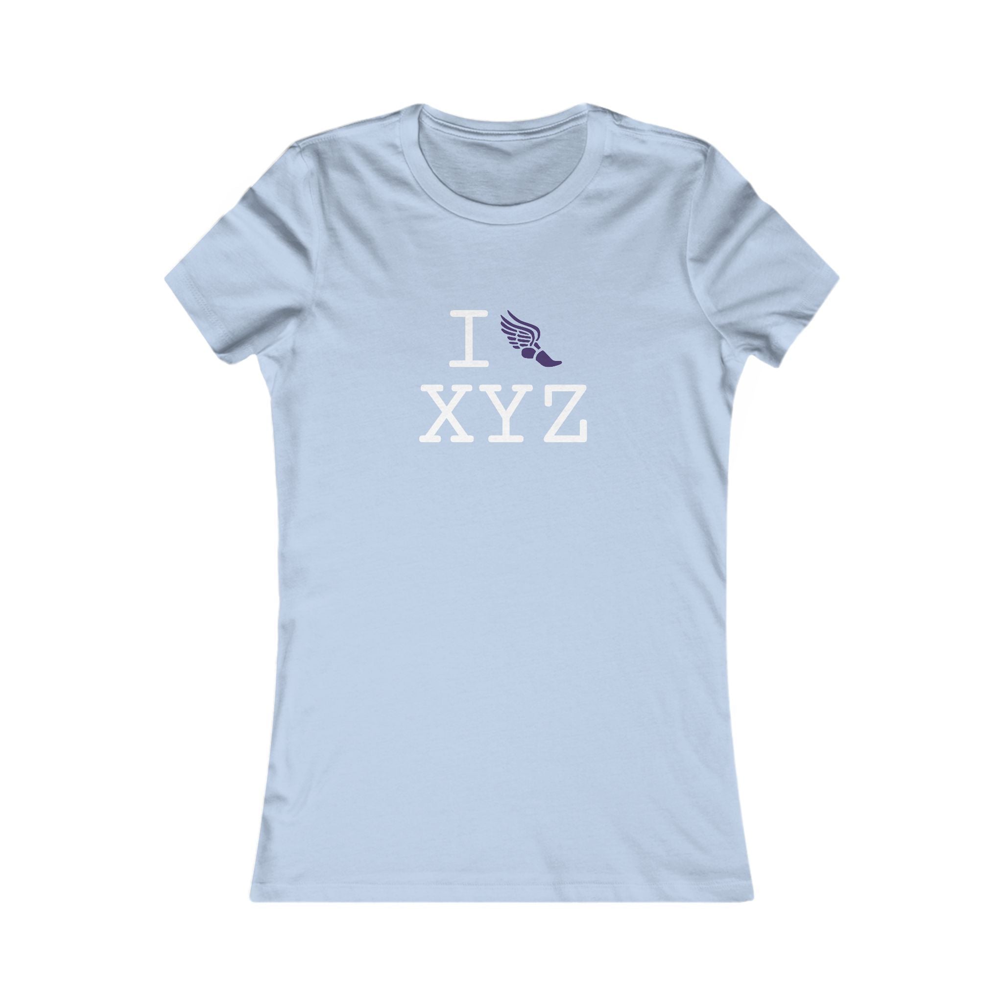 I Run ___ women's T, purple logo