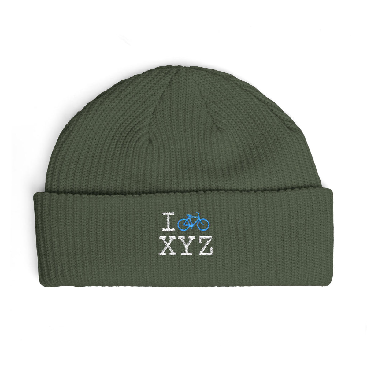 I Bike beanie, light blue bike