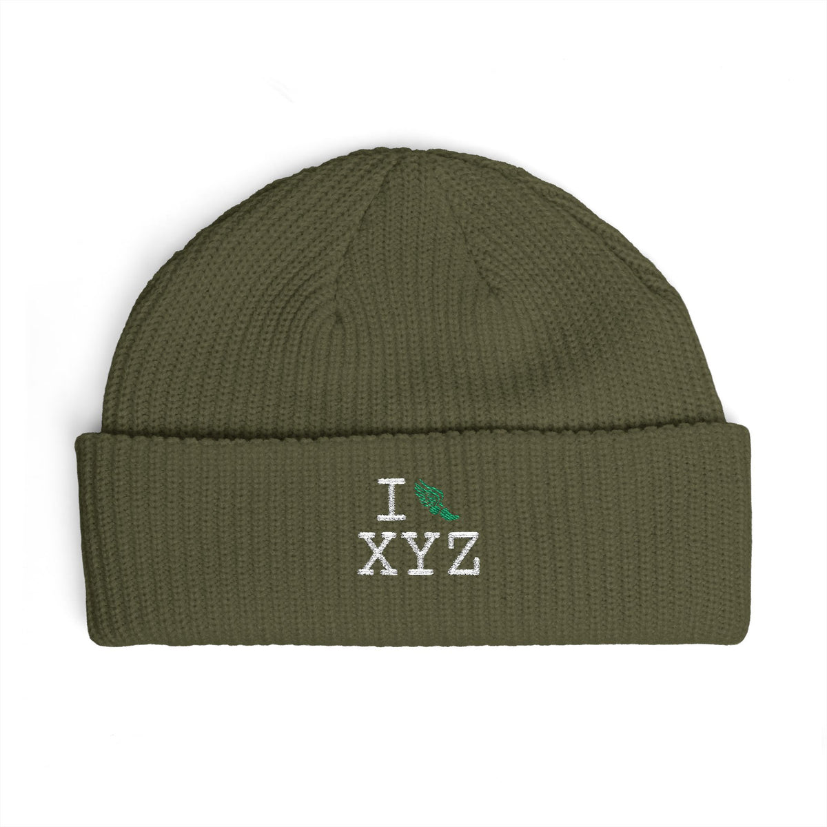 I Run beanie, green logo