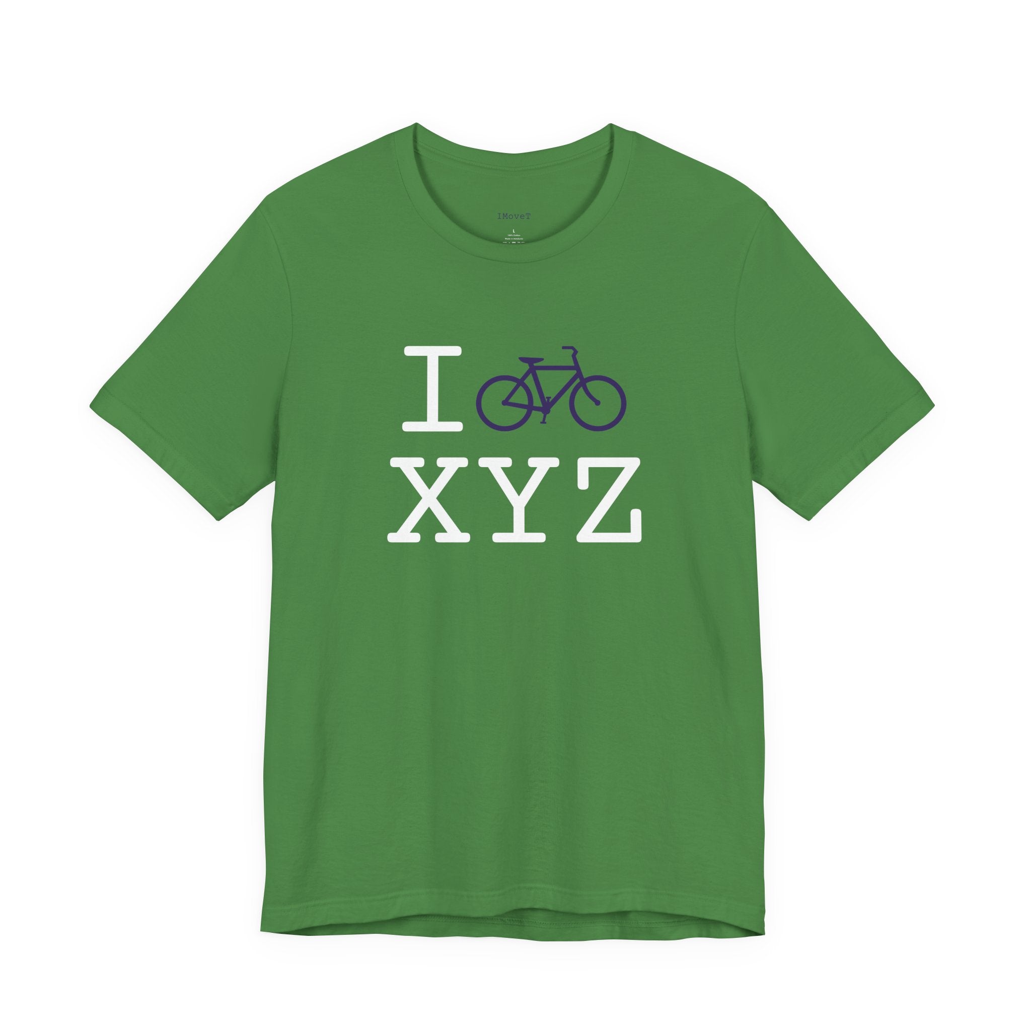 I Bike ___ unisex T, purple bike