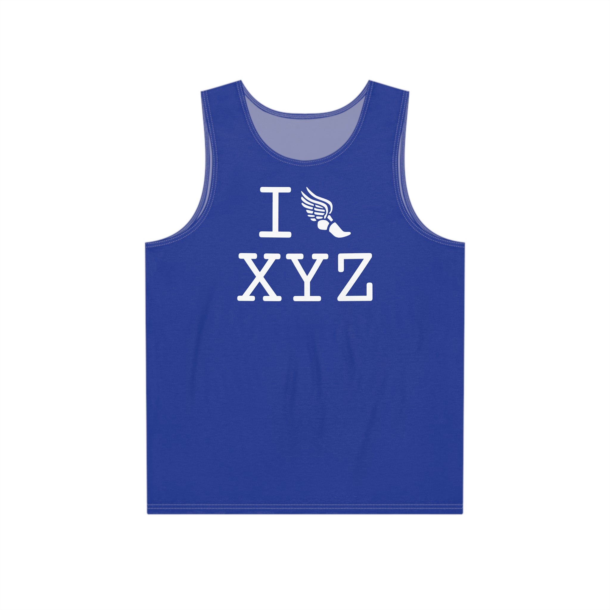 I Run men's singlet, blue