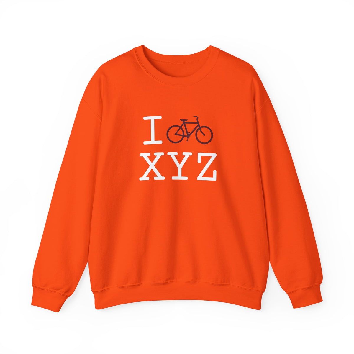 I Bike sweatshirt, maroon bike