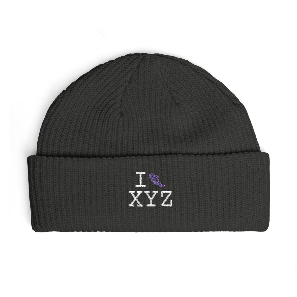 I Run beanie, purple logo