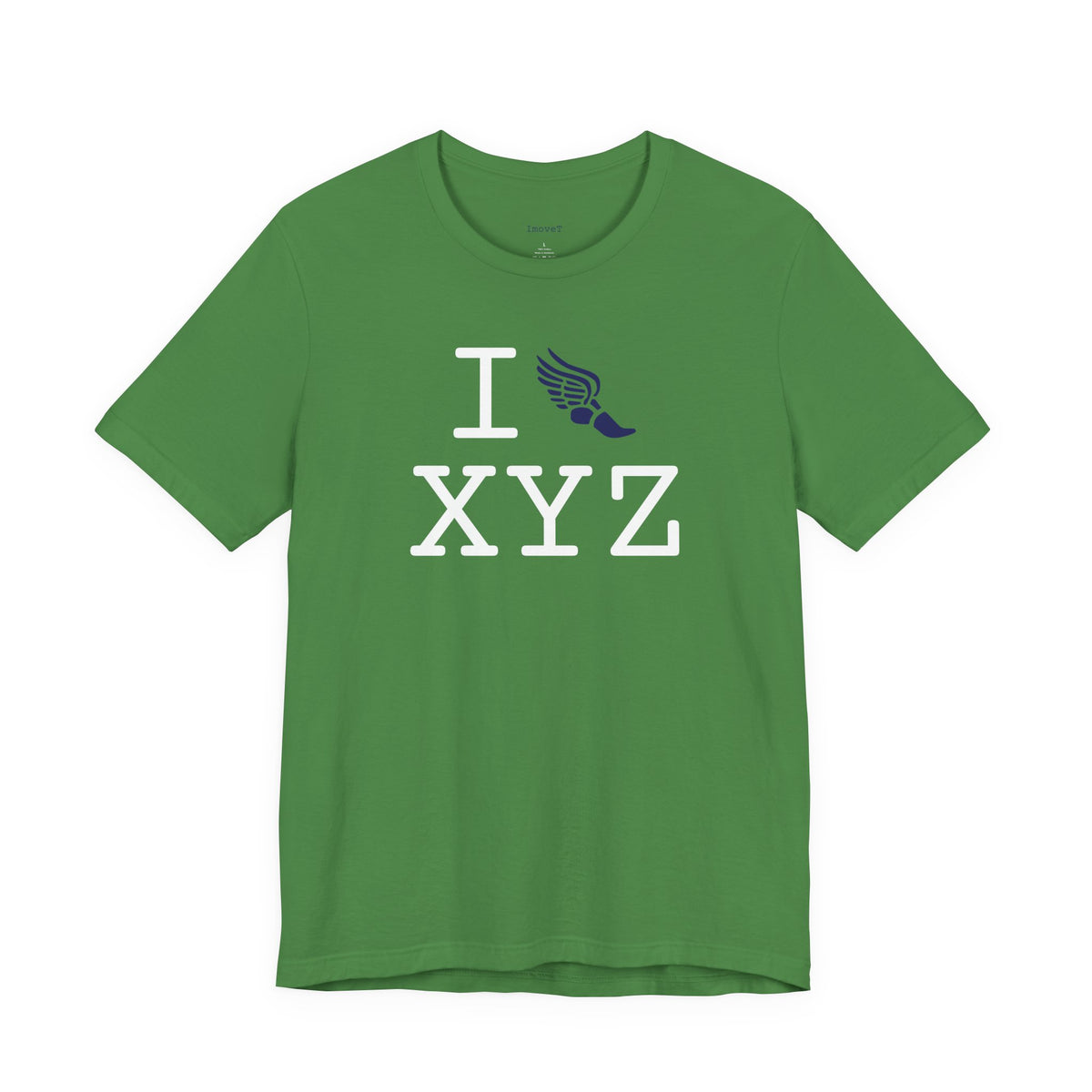 I Run unisex T, navy logo