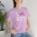 I Bike unisex T, crimson bike