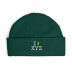 I Hike beanie, yellow hiker