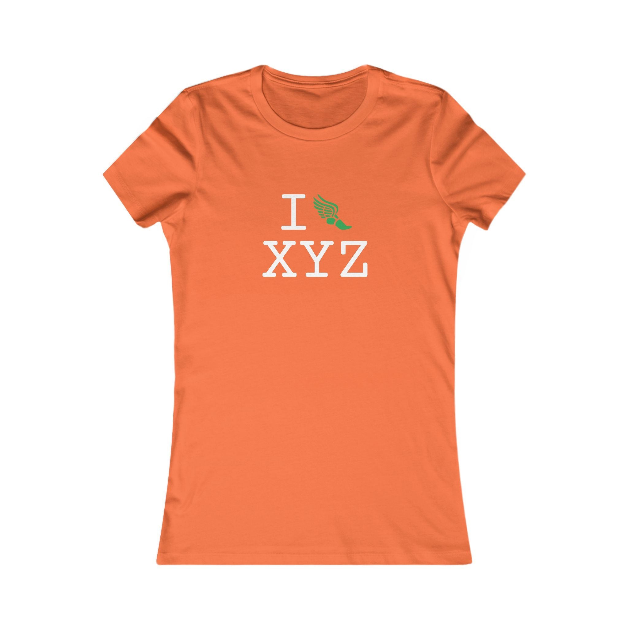 I Run ___ women's T, green logo