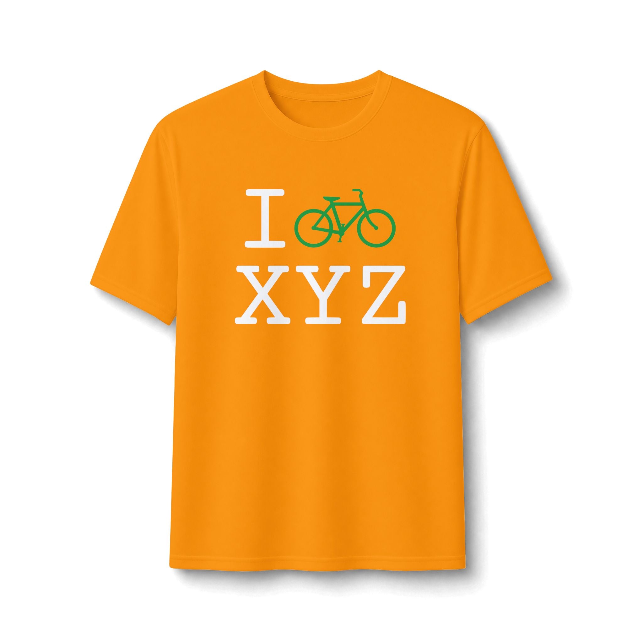 "I Bike ___" athletic T, green bike