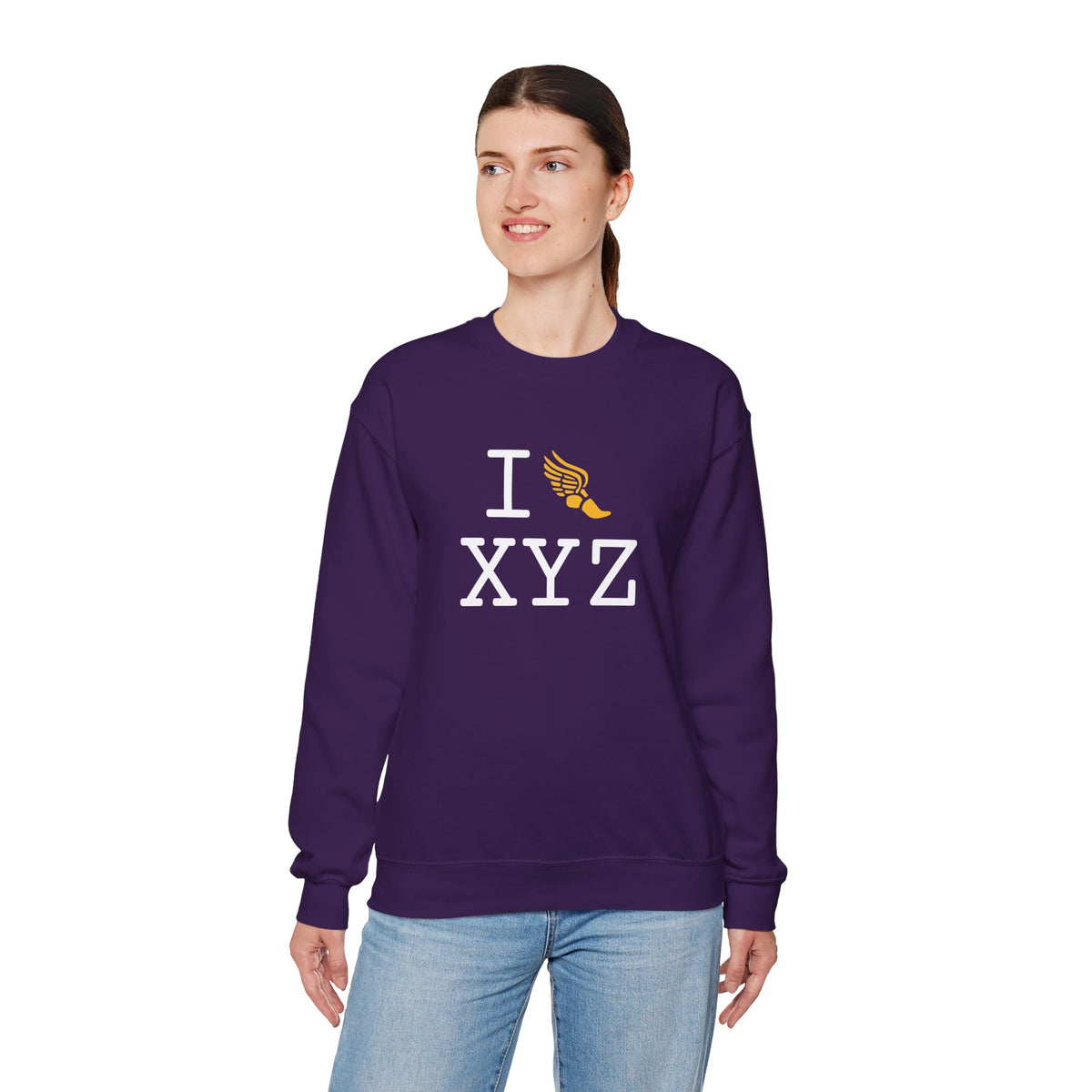 I Run sweatshirt, yellow logo