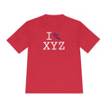 I Run athletic T, purple logo