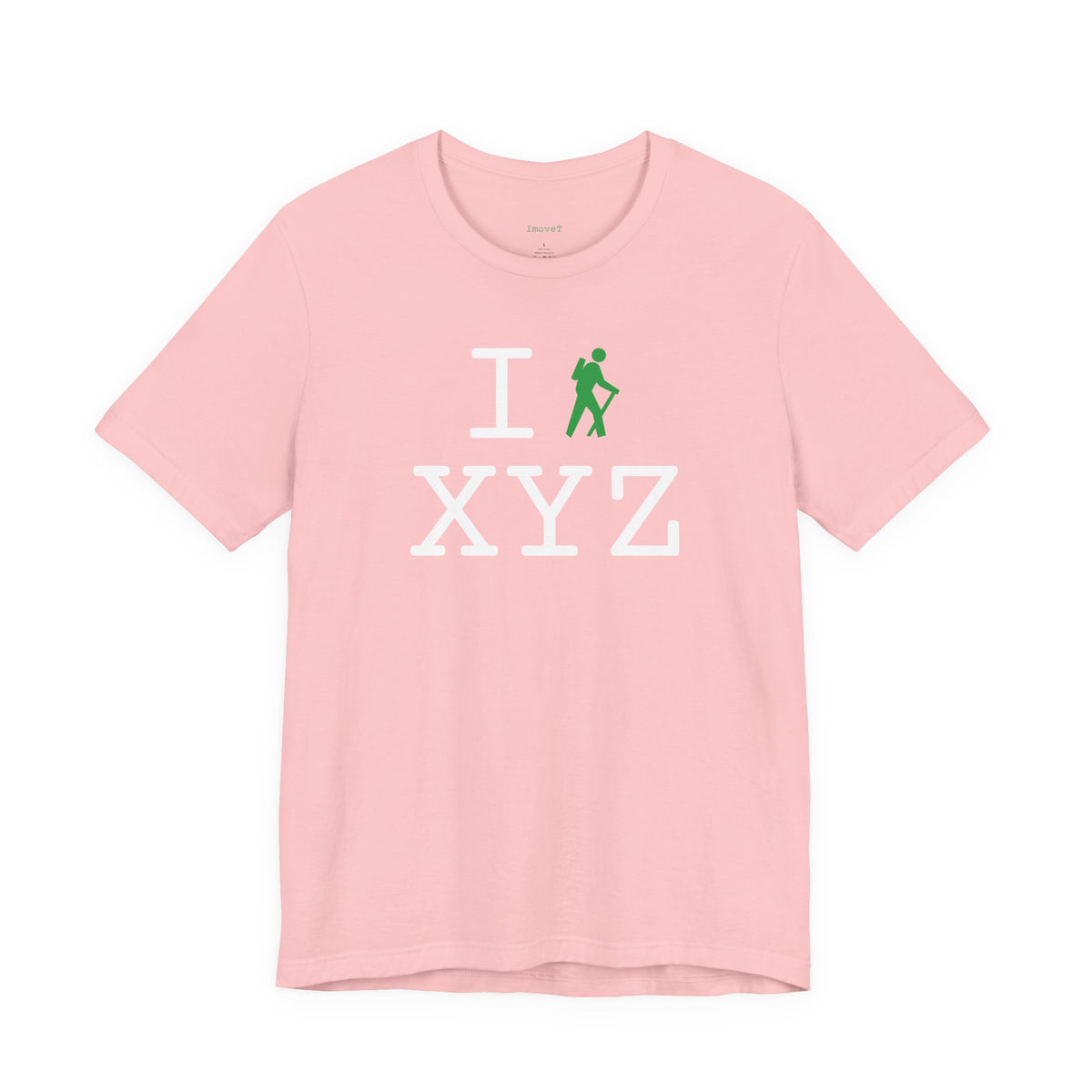 I Hike unisex T, green hiker