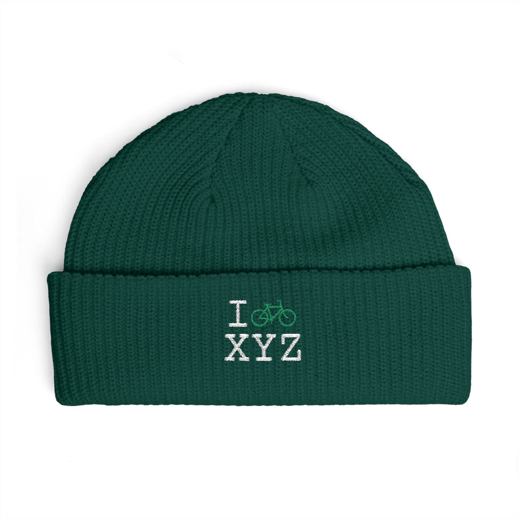 I Bike beanie, green bike