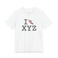 I Run ___ unisex T, crimson logo