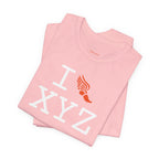 I Run unisex T, orange logo