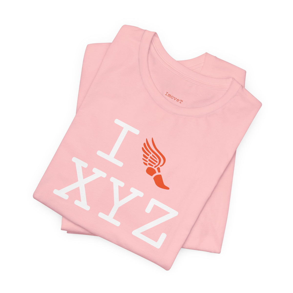 I Run unisex T, orange logo